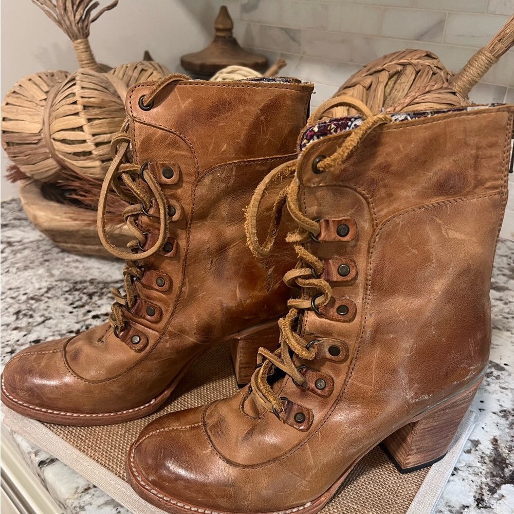SOLD SOLD Freebird BOROW by Steven Brown Lace Up Boots with Distressed Finish.